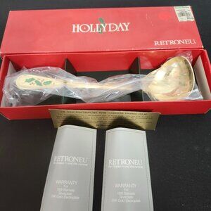 Vintage Hollyberry, Hollyday Gold Plated Retroneu Punch Ladle NIB